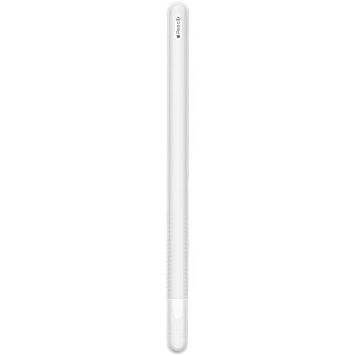 FRTMA für Apple Pencil (2.Generation), Volle Abdeckung Halter Silikon rutschfeste Hülse + Spitzenabdeckung(2 Stck) Kit von Zubehör für iPad Pro 12,9” (3. Generation) & iPad Pro 11”, Transparentweiß von FRTMA