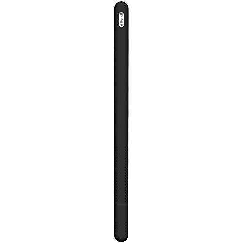 FRTMA für Apple Pencil (2.Generation) kompatibel, Volle Abdeckung Halter Silikon Rutschfeste Hülse + Spitzenabdeckung(2 Stck) Kit von Zubehör für iPad Pro 12,9” (3. Generation) & iPad Pro 11”, Schwarz von FRTMA