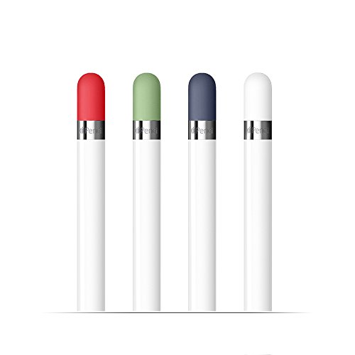 FRTMA für Apple Pencil Kappe Ersatz, Apple Bleistift Deckel für iPad Pro (4 Farben Combo, Mitternachts Blau/Weiß/Minze/Rot) von FRTMA