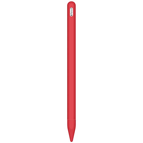 FRTMA mit Apple Pencil (2. Generation) kompatibel, Silikon Hülse Haltergriff + Spitzenabdeckung(2 Stücke), Kit von Zubehör, kompatibel mit iPad Pro 12,9 ”(3. Generation) & iPad Pro 11”, Rot von FRTMA
