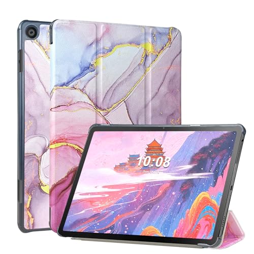 FSCOVER Hülle für Lenovo M10 3rd Gen 10.1 Zoll 2022 (TB328FU/TB328XU), Schlank Licht Stand Hart Shell Tablette Cover, Automatisches Aufwachen/Schlafen, Pink Marble von FSCOVER