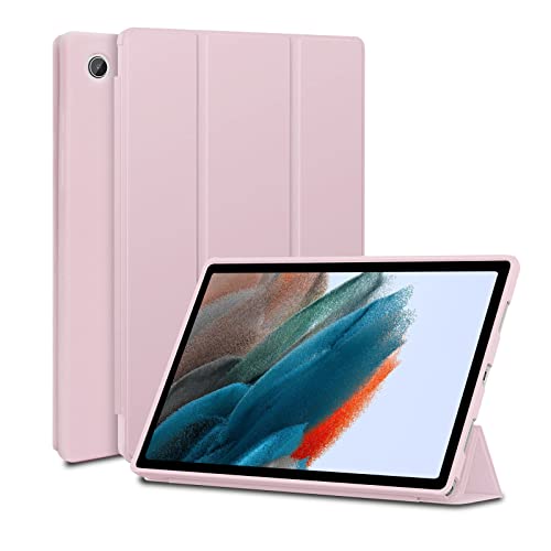 FSCOVER Hülle für Samsung Galaxy Tab A8 10,5 Zoll 2022(SM-X200/X205), Dreifach Falt Case Ultra Dünn Leichte TPU Tablet Schutzhülle mit Auto Schlaf/Wach,Rosa von FSCOVER