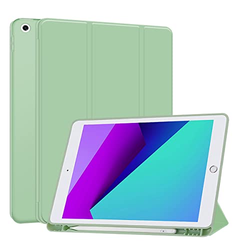 FSCOVER Hülle für iPad 9. Gen/8. Gen/7. Gen mit Stifthalter, weiche TPU-Schutzhülle für iPad 10,2 Zoll 2021/2020/2019, Auto Sleep/Wake,Grün von FSCOVER
