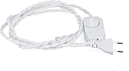 Zuleitung mit Stecker und Dimmbar Schalter 1,80 Meter Weiss Anschlusskabel für Tischleuchten, Stehleuchten, Wandleuchten oder als Verlängerungskabel Zuleitung mit Stecker und Dimmbar Schalter 1,80 Meter Weiss Anschlusskabel für Tischleuchten, Stehleuchten, Wandleuchten oder als Verlängerungskabel von FSLIVING