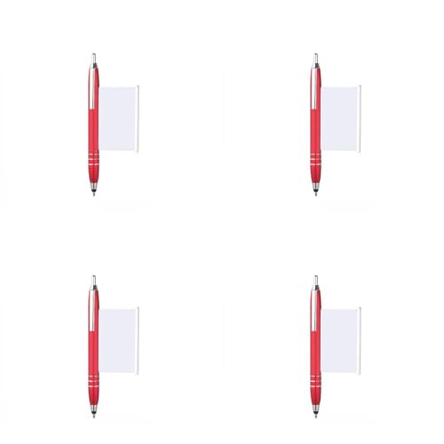 FSLLWGWG 4 Stück Kugelschreiber mit Spickzettel Blattlasche Einziehbare Spickzettel Stift,Cheat Pens Feine Spitze Metall Kuli Druckkugelschreiber (Rot) von FSLLWGWG