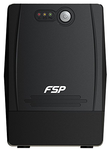 FSP Fortron FP 1000 Line-Interactive USV 1000 VA / 600 W, 4X Schuko, Eingang Spannungsumfang 162-290 VAC, 60/50 Hz (Auto Sensing), Simulierte Sinuskurve, Kaltstartfunktion, Ton Alarm, schwarz von FSP