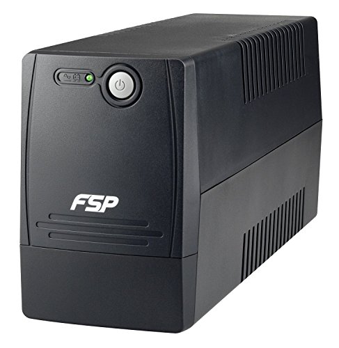 FSP Fortron FP 600 Line-Interactive USV 600 VA / 360 W, 2X Schuko, Eingang Spannungsumfang 162-290 VAC, 60/50 Hz (Auto Sensing), Simulierte Sinuskurve, Kaltstartfunktion, Ton Alarm, schwarz von FSP
