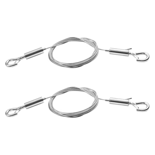 2 Stück 1,5 mm x 2 m verstellbarer Bilder-Aufhängedraht, Metall, strapazierfähig, zum Aufhängen von Bildern, Kette, Schnur, Fotorahmen, Drahtseil, Hardware mit Haken für Werbetafeln von FSSTUD