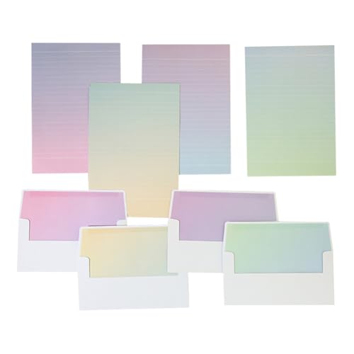 32 Stück mehrfarbiges, buntes liniertes Papier, dekorativer Farbverlauf, Scrapbook, Schreibpapier, Hochzeits-Dusche, Einladungspapier mit 16 leeren Umschlägen für Büro 32 Stück mehrfarbiges, buntes liniertes Papier, dekorativer Farbverlauf, Scrapbook, Schreibpapier, Hochzeits-Dusche, Einladungspapier mit 16 leeren Umschlägen für Büro von FSSTUD