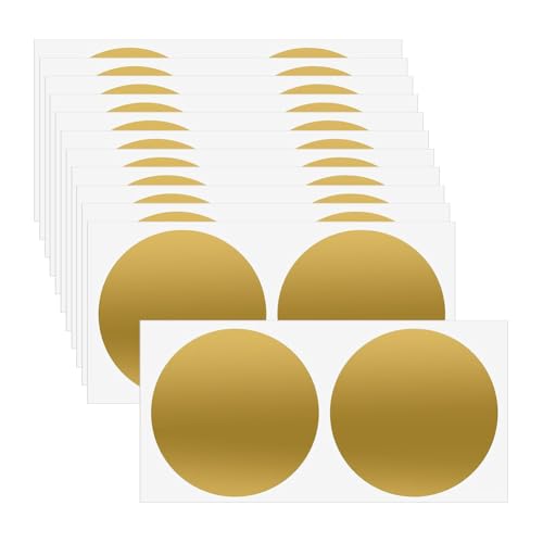 50 Stück runde Rubbel-Aufkleber, kleine Kreise, 5 cm, selbstklebende Rubbelkarten, Lotterieschein-Aufkleber, Etiketten, blanko, Punkte-Etiketten für Tombola-Karte, goldfarben 50 Stück runde Rubbel-Aufkleber, kleine Kreise, 5 cm, selbstklebende Rubbelkarten, Lotterieschein-Aufkleber, Etiketten, blanko, Punkte-Etiketten für Tombola-Karte, goldfarben von FSSTUD