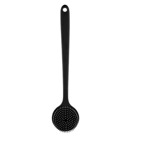 1 stück Bad Weiche Rückenbürste Bad Dusche Schwamm Schrubberbürste Mit Griff Peeling Peeling Massagegerät Badzubehör(Black) von FSorce