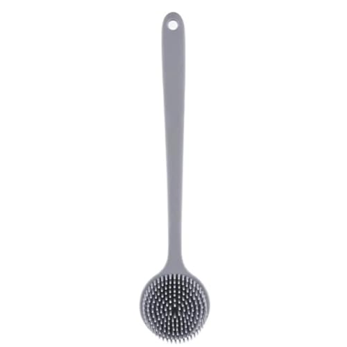 1 stück Bad Weiche Rückenbürste Bad Dusche Schwamm Schrubberbürste Mit Griff Peeling Peeling Massagegerät Badzubehör(Gray) von FSorce