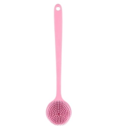 1 stück Bad Weiche Rückenbürste Bad Dusche Schwamm Schrubberbürste Mit Griff Peeling Peeling Massagegerät Badzubehör(Pink) von FSorce