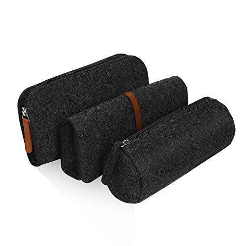 Federmäppchen 3 Stück Filz Mäppchen Federtasche Multifunktions Briefpapier Beutel für Schule und Büro Dunkel grau Federmäppchen 3 Stück Filz Mäppchen Federtasche Multifunktions Briefpapier Beutel für Schule und Büro Dunkel grau von Tirrito