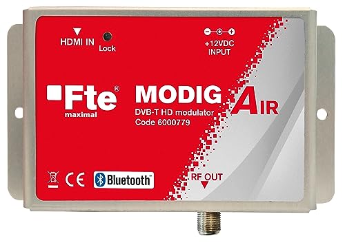FTE Maximal MODIG Air Modulator A/V auf Digital terrestrisch (DVB-T) Full HD 1080 mit einem HDMI-Eingang und einem Bluetooth-verwalteten HF-Ausgang über eine App von FTE Maximal