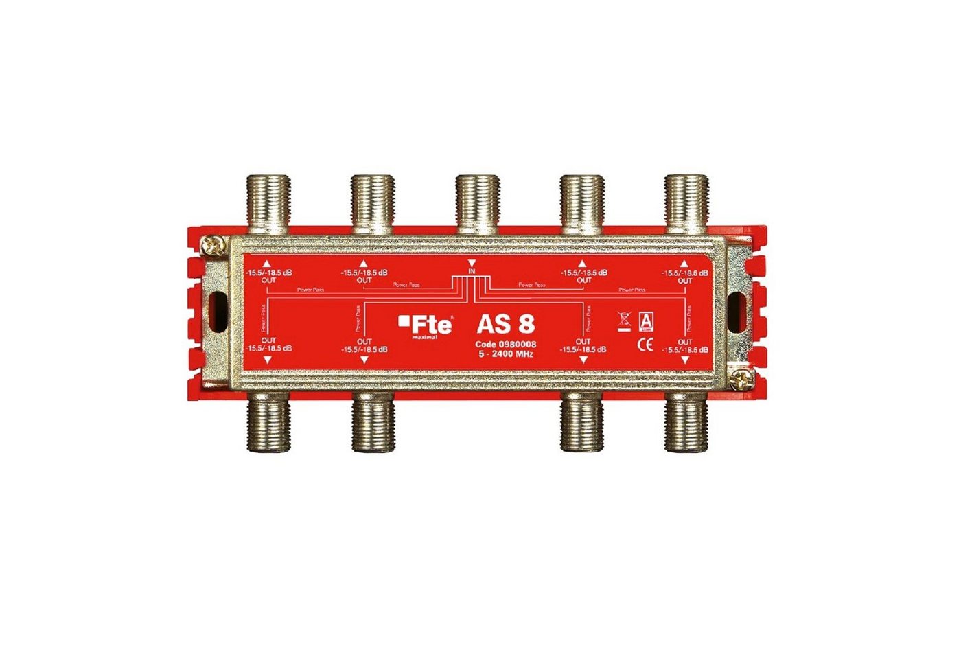 FTE Maximal SAT-Verteiler AS 8 TV-Signal Verteiler Breitbandverteiler 8-Ausgänge von FTE Maximal