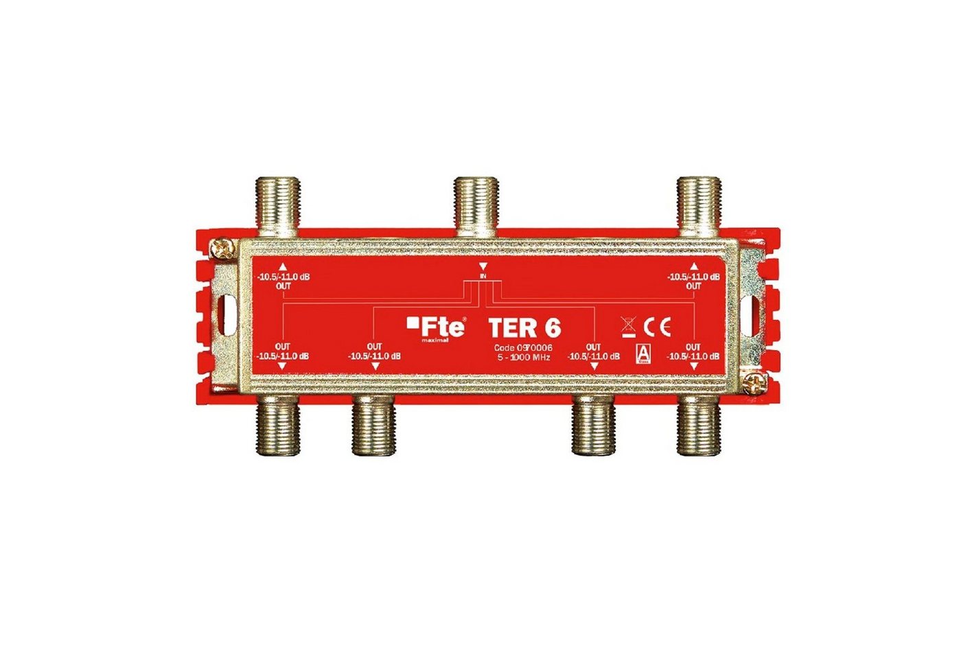 FTE Maximal SAT-Verteiler TER 6 terrestrischer Verteiler 6-Ausgänge 5-1000 MHz von FTE Maximal