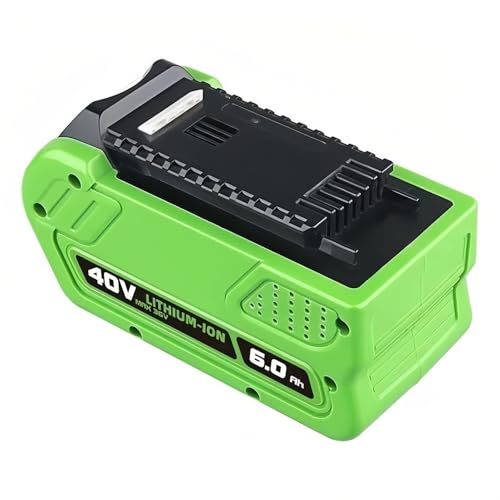 6000 mAh 20 Kerne Rasenmäher Elektrische Kettensäge Elektrische Säge Schnelllade-Lithiumbatterie 40 V. Kompatibel mit Greenworks 40V, 29472(4000mAh 1Pcs) von FTGADRYF