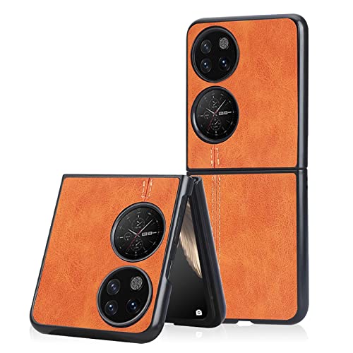 FTRONGRT Für Huawei P50 Pocket 5G Hülle, PC + Leder Umwickelte Schutzhülle, Anti-Drop, Geeignet für Huawei P50 Pocket Handy Schutzhülle.Orange FTRONGRT Für Huawei P50 Pocket 5G Hülle, PC + Leder Umwickelte Schutzhülle, Anti-Drop, Geeignet für Huawei P50 Pocket Handy Schutzhülle.Orange von FTRONGRT