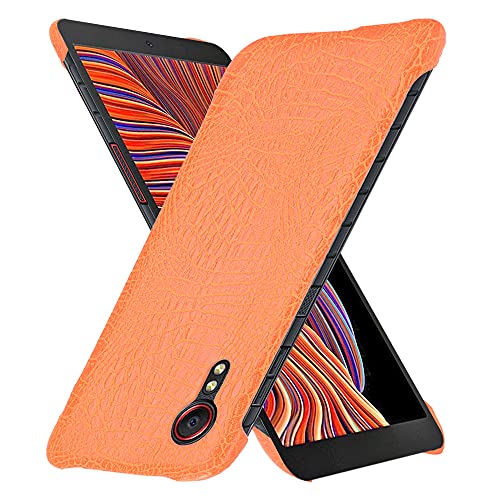 FTRONGRT Für Samsung Galaxy Xcover 5 5G Hülle, PC + Leder umwickelte Schutzhülle, Anti-Drop, Geeignet für Samsung Galaxy Xcover 5 Handy Schutzhülle.Orange von FTRONGRT