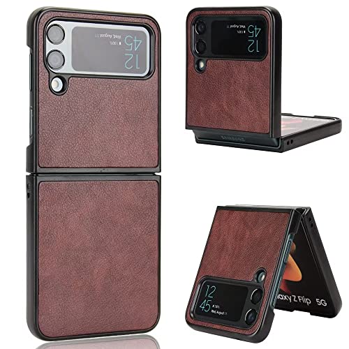 FTRONGRT Für Samsung Galaxy Z Flip 4 Hülle, PC + Leder Umwickelte Schutzhülle, Anti-Drop Geeignet für Samsung Galaxy Z Flip 4 Handy Schutzhülle.Braun FTRONGRT Für Samsung Galaxy Z Flip 4 Hülle, PC + Leder Umwickelte Schutzhülle, Anti-Drop Geeignet für Samsung Galaxy Z Flip 4 Handy Schutzhülle.Braun von FTRONGRT