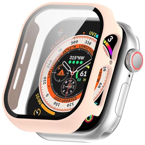 FTRONGRT Hülle Kompatibel mit Apple Watch Series 10 42mm, PC + Bildschirmfilm, Kratzfest, All-Inclusive-Schutzhülle Kompatibel mit Apple Watch Series 10 42mm. Rosa von FTRONGRT