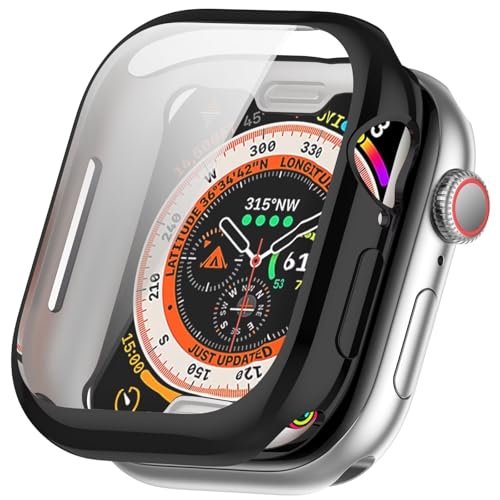 FTRONGRT Hülle Kompatibel mit Apple Watch Series 10 46mm, Kratzfest, Galvanisierte All-Inclusive-Uhrenschutzhülle aus TPU Kompatibel mit Apple Watch Series 10 46mm. Schwarz von FTRONGRT