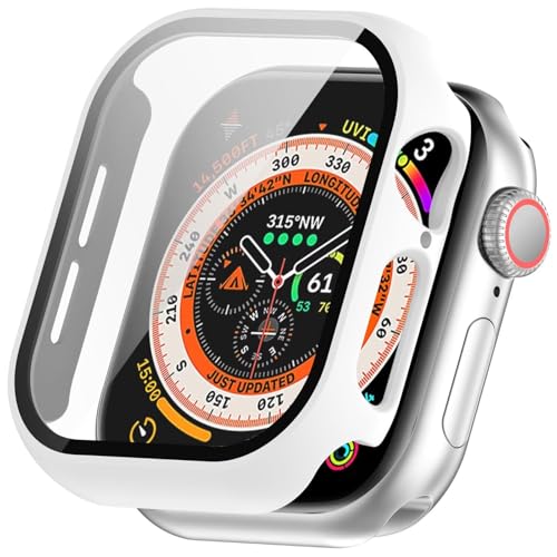 FTRONGRT Hülle Kompatibel mit Apple Watch Series 10 46mm, PC + Bildschirmfilm, Kratzfest, All-Inclusive-Schutzhülle Kompatibel mit Apple Watch Series 10 46mm. Weiß von FTRONGRT