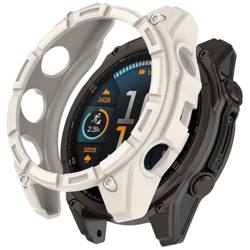 FTRONGRT Hülle Kompatibel mit Garmin Fenix 8 Solar 51mm, Weiches TPU, Kratzfest, Betrachten Schutzhülle Kompatibel mit Garmin Fenix 8 Solar 51mm. Sternenlichtfarbe von FTRONGRT