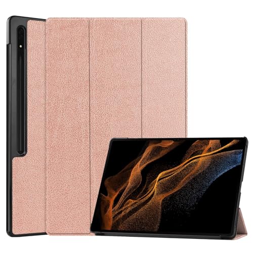 FTRONGRT Hülle Kompatibel mit Samsung Galaxy Tab S10 FE Plus, Ultradünne, mit Ständer PU-Leder Schutzhülle Kompatibel mit Samsung Galaxy Tab S10 FE Plus Tablette - Rotgold von FTRONGRT