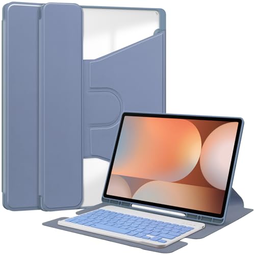 FTRONGRT Hülle Kompatibel mit Samsung Galaxy Tab S10 Ultra Tablette, mit Standfunction, Ultradünne TPU + Leder, Anti-Verschleiß, Anti-Fall Schutzhülle. Lila von FTRONGRT