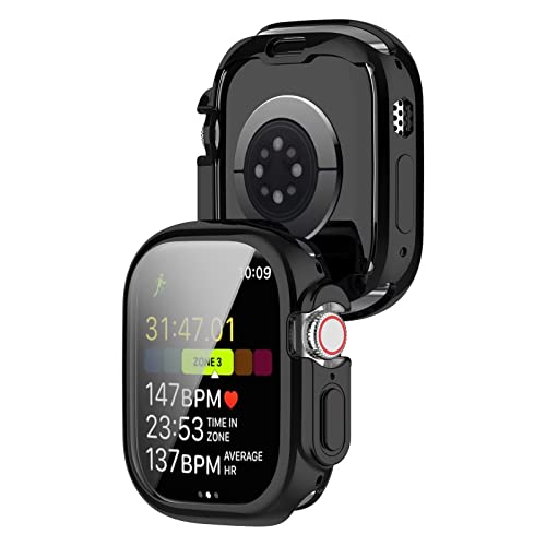 FTRONGRT Hülle für Apple Watch Ultra 49mm, All-Inclusive-Schutz mit Weicher TPU-Beschichtung, Uhrengehäuse, Stoßfest, Hülle für Apple Watch Ultra 49mm Smartwatch.Schwarz von FTRONGRT