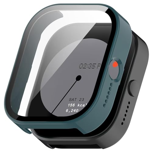FTRONGRT Hülle für CMF Watch Pro D395, Kombination aus PC + Gehärteter Bildschirmfolie, All-Inclusive-Uhrengehäuse, Stoßfest, Hülle für CMF Watch Pro D395 Smartwatch.Kiefernnadel Grün von FTRONGRT