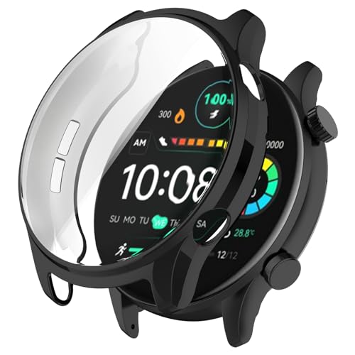 FTRONGRT Hülle für HayLou Solar Plus LS16, All-Inclusive-Schutz mit Weicher TPU-Beschichtung, Uhrengehäuse, Stoßfest, Hülle für HayLou Solar Plus LS16 Smartwatch.Schwarz von FTRONGRT