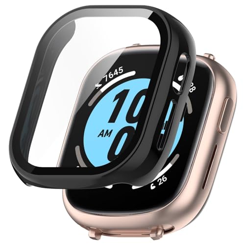 FTRONGRT Hülle für Honor Watch 4, Kombination aus PC + Gehärteter Bildschirmfolie, All-Inclusive-Uhrengehäuse, Stoßfest, Hülle für Honor Watch 4 Smartwatch.Schwarz von FTRONGRT