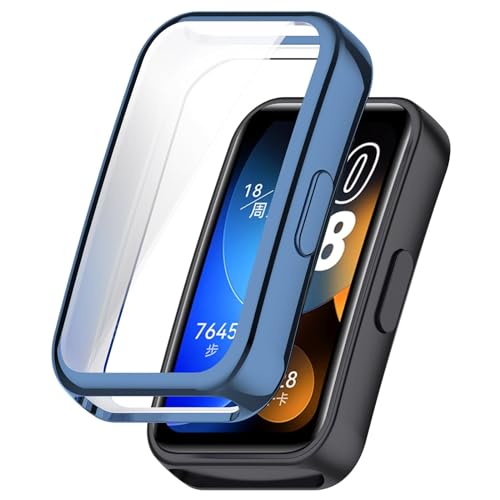 FTRONGRT Hülle für Huawei Band 8 NFC, All-Inclusive-Schutz mit Weicher TPU-Beschichtung, Uhrengehäuse, Stoßfest, Hülle für Huawei Band 8 NFC Smartwatch.Blau von FTRONGRT