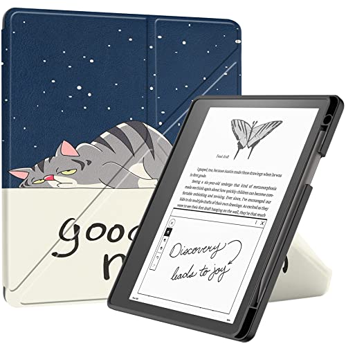 FTRONGRT Hülle für Kindle Scribe 10.2 2024, Ultradünne, Exquisite Erscheinung, mit Standfunction Schutzhülle für Kindle Scribe 10.2 2024 Tablette - Faule Katze von FTRONGRT
