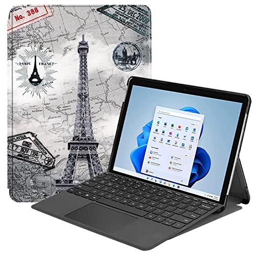 FTRONGRT Hülle für Microsoft Surface Pro 8 Tablette,Ultradünne, Exquisite Erscheinung,mit Standfunction,für Microsoft Surface Pro 8 Tablette -Retro Eisenturm von FTRONGRT