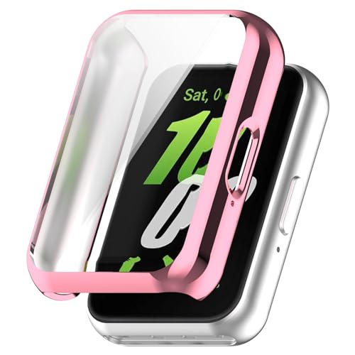FTRONGRT Hülle für Samsung Galaxy Fit3, All-Inclusive-Schutz mit Weicher TPU-Beschichtung, Uhrengehäuse, Stoßfest, Hülle für Samsung Galaxy Fit3 Smartwatch.Rosa von FTRONGRT