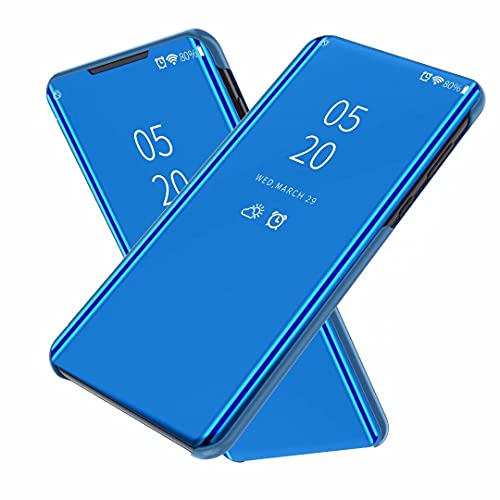 FTRONGRT Hülle für Samsung Galaxy S24 Ultra, Halbtransparenter Spiegel Smart Cover, Hüllen für Samsung Galaxy S24 Ultra -Blau von FTRONGRT