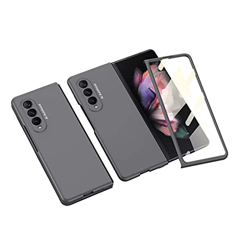 FTRONGRT Hülle für Samsung Galaxy Z Fold 3 5G, Harte All-Inclusive-Schale + Kombination aus Hartglasfolie, Anti-Drop Handyhülle für Samsung Galaxy Z Fold 3 5G.(Grau) von FTRONGRT