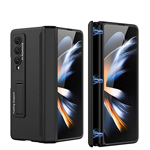 FTRONGRT Hülle für Samsung Galaxy Z Fold 4, Ultra Dünn, Anti-Kratzer, Mit Magnethalterung, Klapp-All-Inclusive mit Scharnieren, PC-Hartschale, Handyhülle für Samsung Galaxy Z Fold 4.Schwarz von FTRONGRT