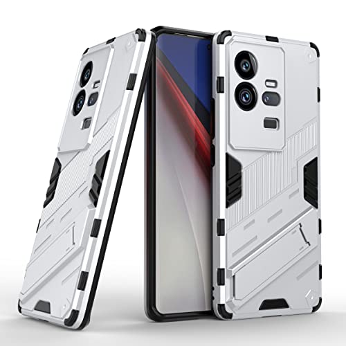 FTRONGRT Hülle für vivo iQOO 11 Pro,Doppelschicht-Design(TPU+PC) Stoßfest Hybrid Robuste Schutzhülle Mit Standfunktion,Hülle für vivo iQOO 11 Pro-Silber von FTRONGRT