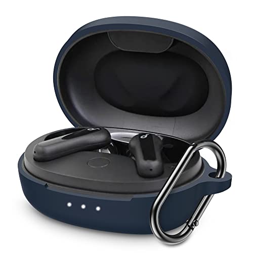 FTRONGRT Schutzhülle für Bluetooth-Kopfhörer für Anker Soundcore Life P2 Mini Hülle, Bluetooth-Kopfhörerhülle aus Silikon, Stoßfest, Tragetasche Kompatibel mit Anker Soundcore Life P2 Mini.Navy Blau von FTRONGRT