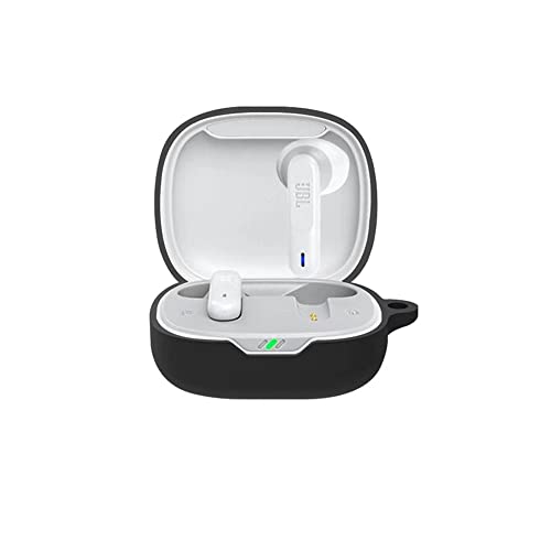 FTRONGRT Schutzhülle für Bluetooth-Kopfhörer für JBL Wave 300 TWS Hülle, Bluetooth-Kopfhörerhülle aus Silikon, Stoßfest, Tragetasche Kompatibel mit JBL Wave 300 TWS Bluetooth-Kopfhörer.Schwarz von FTRONGRT