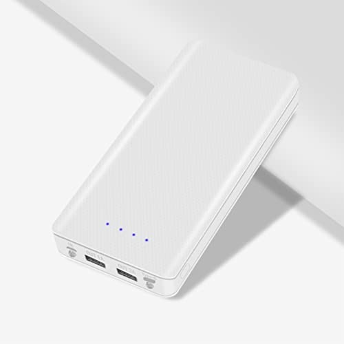 FTVOGUE DIY 8X Batterieladegerät Box, 5V 2A 2 USB-Anschlüsse Power Bank Case Kit mit Betriebsanzeige für DIY Power Bank Shell Box (White) von FTVOGUE