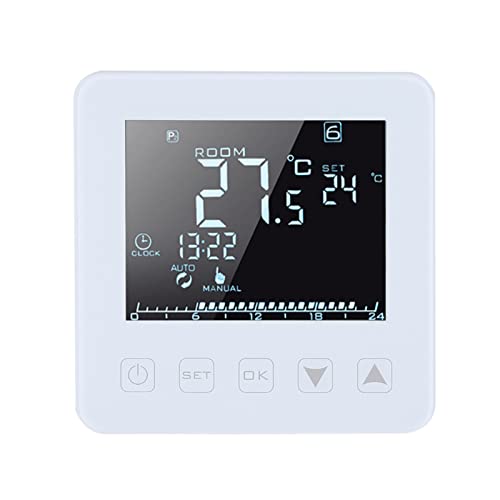 FTVOGUE Programmierbarer Thermostat, 16 A LCD-Display Digital Thermostat für elektrische Heizung Raumthermostat von FTVOGUE