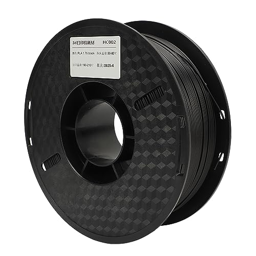 PLA -Filament -Zähigkeitdruck für FDM 3D -Drucker, Ausgezeichnete Hochglanz -Adhäsion Verbrauchsmaterialien für 1,75 Mm Durchmesser, Packung mit Trockenmittel, 1 Kg Spulen, für -Enthusiasten (BLACK) von FTVOGUE