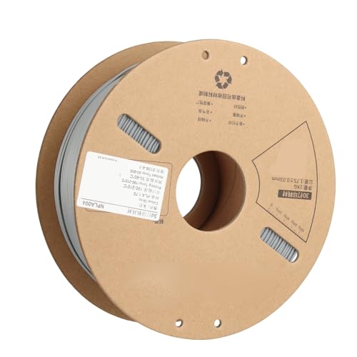 PLA -Filament -Zähigkeitdruck für FDM 3D -Drucker, Ausgezeichnete Hochglanz -Adhäsion Verbrauchsmaterialien für 1,75 Mm Durchmesser, Packung mit Trockenmittel, 1 Kg Spulen, für -Enthusiasten (GRAY) von FTVOGUE