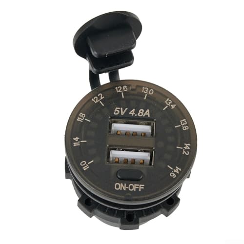 Dual-USB-Ladegerät für Autos, Geländefahrzeuge und Boote mit LED-Voltmeter für sichere Nutzung Dual-USB-Ladegerät für Autos, Geländefahrzeuge und Boote mit LED-Voltmeter für sichere Nutzung von FUANA